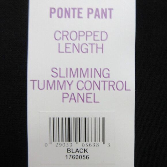 GLORIA VANDERBILT Wide Leg Ankle Cropped Ponte Pants Sz M Blk Tummy Control NWT - Picture 5 of 11